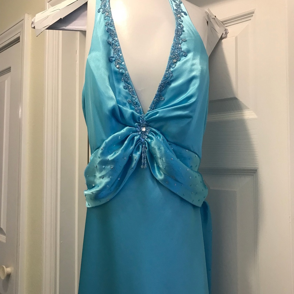 Beaded blue Cinderella ball gown